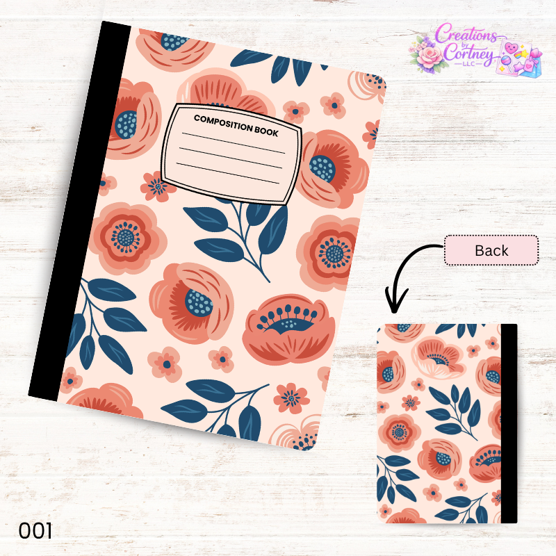 Pink Floral Composition Notebook