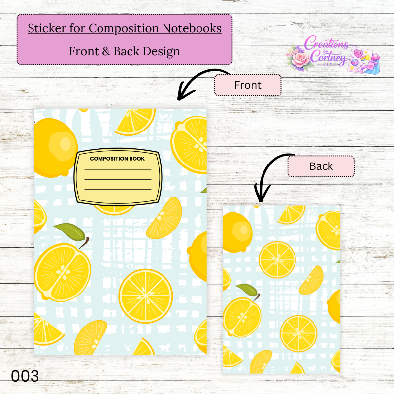 Lemon Composition Notebook Sticker Label
