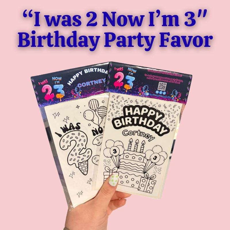 3rd Birthday Party Favor