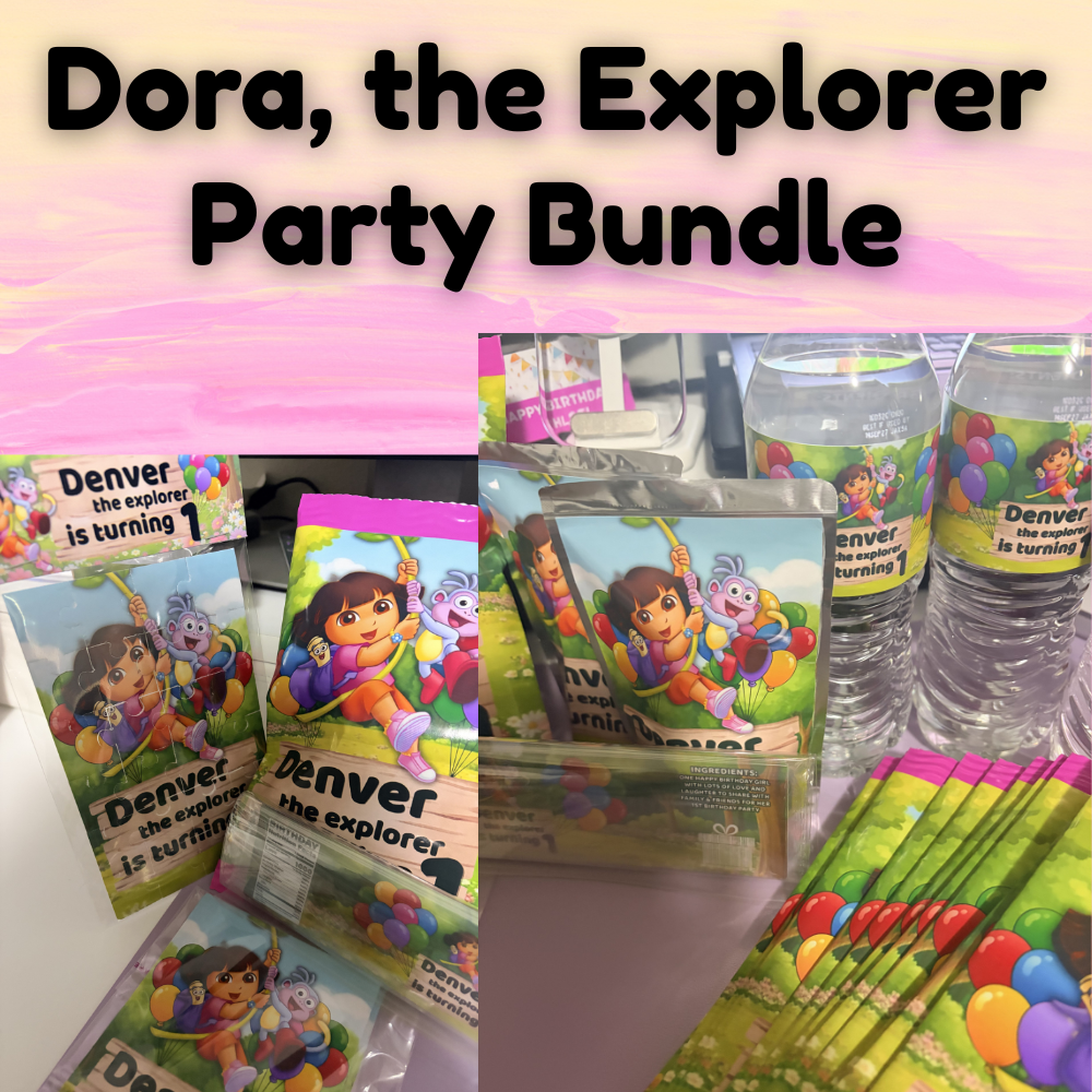 Dora the Explorer Party Favor Bundle – Personalized Birthday Set (Dozen Pack)