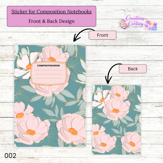 Floral Composition Notebook Sticker Label
