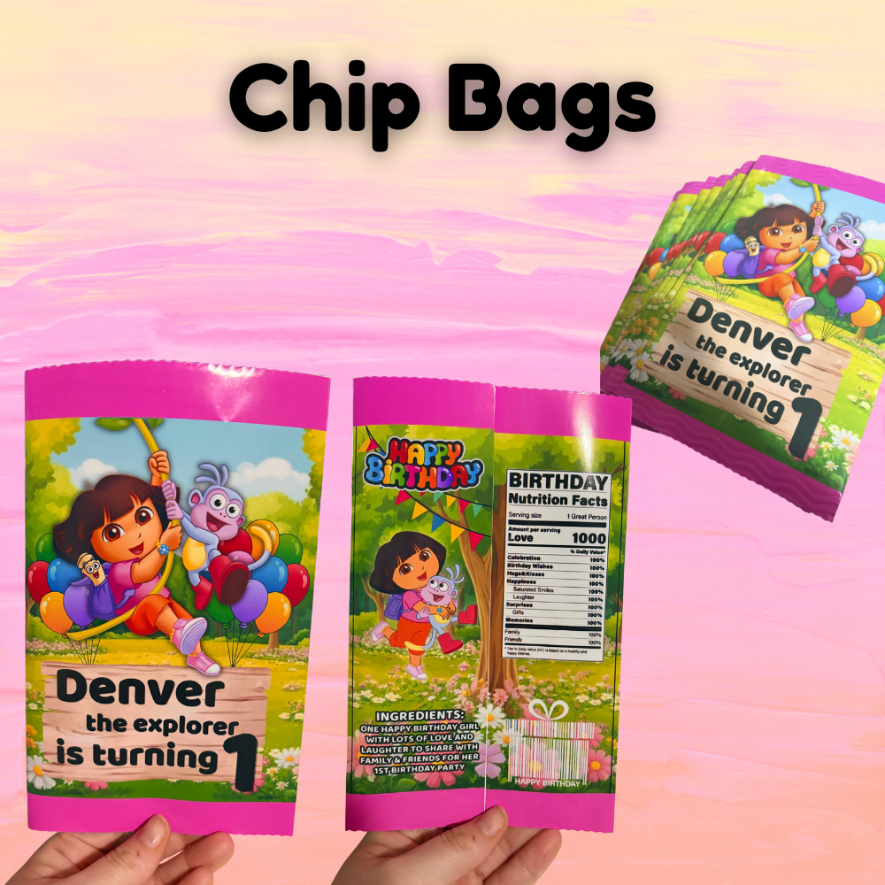 Dora the Explorer Party Favor Bundle – Personalized Birthday Set (Dozen Pack)