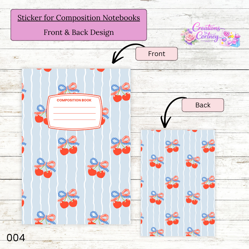 Cherry Composition Notebook Sticker Label