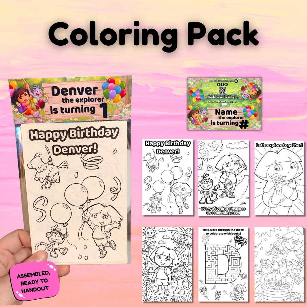 Dora the Explorer Party Favor Bundle – Personalized Birthday Set (Dozen Pack)