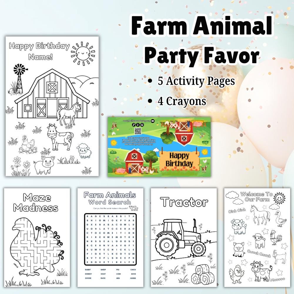 Farm Animal Party Favor