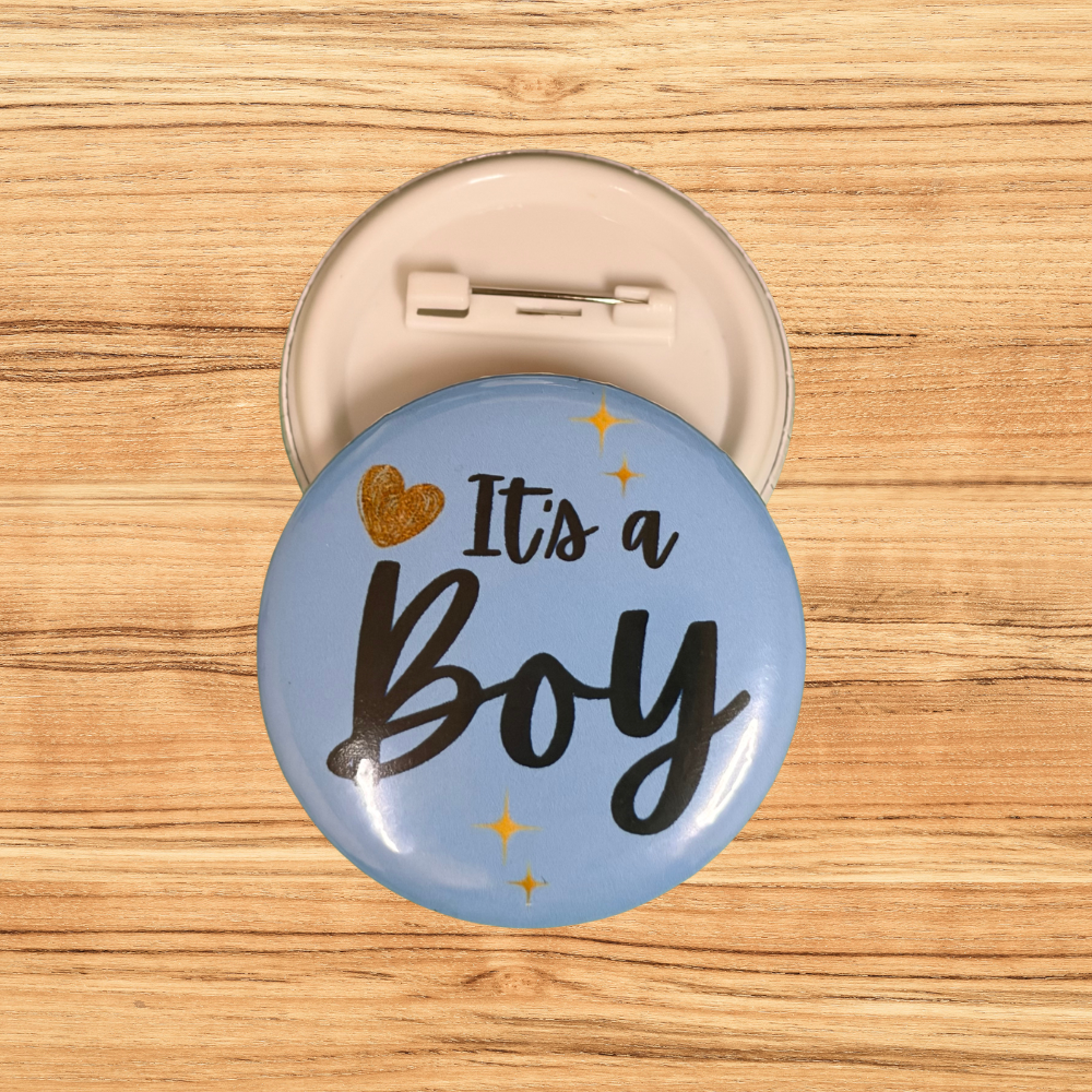 It’s a Girl & It’s a Boy Gender Reveal Buttons – 2.25" Party Pins