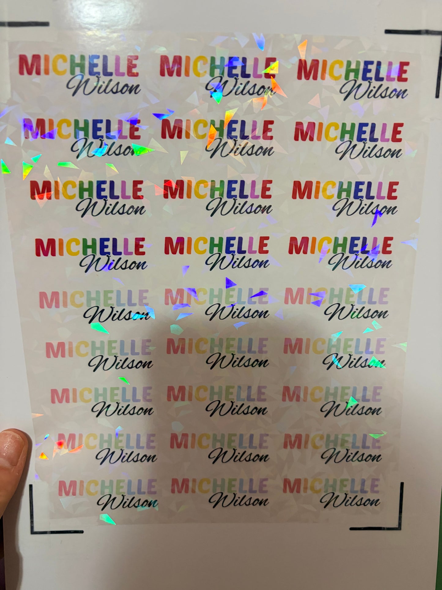 Holographic Custom Name Labels – Set of 32