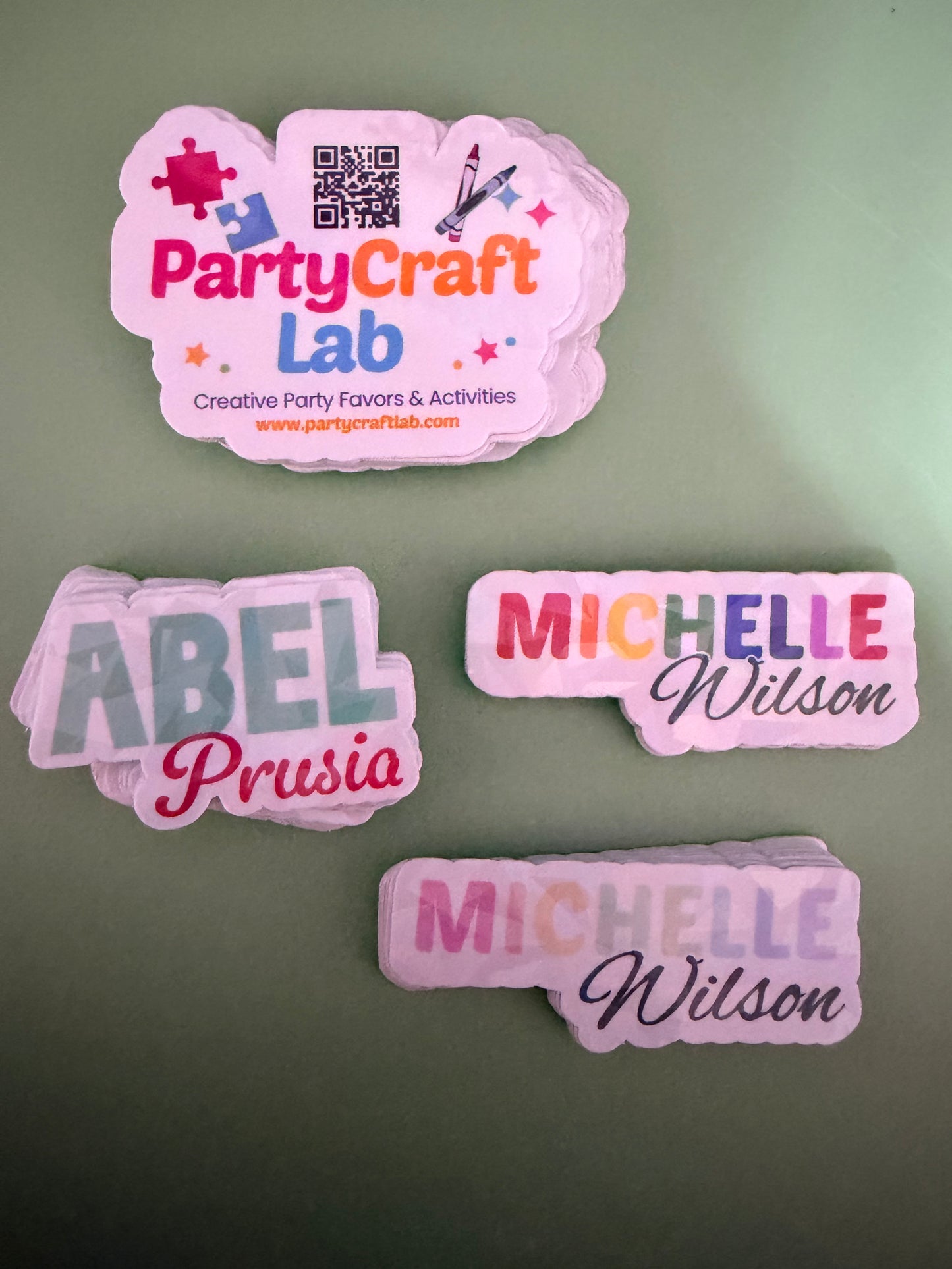 Holographic Custom Name Labels – Set of 32
