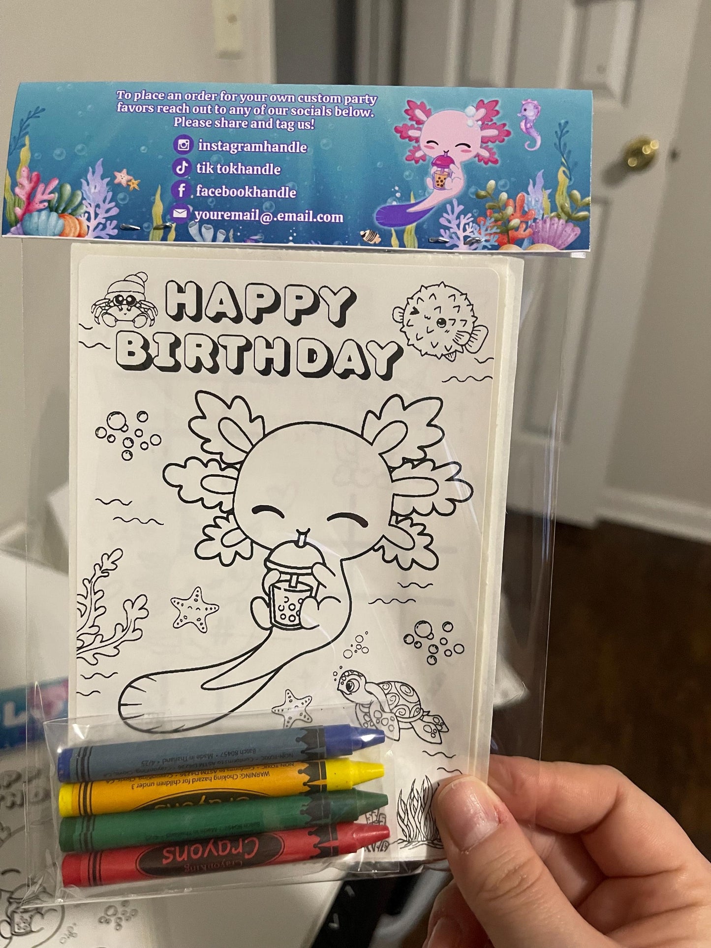 Axolotl Party Favor