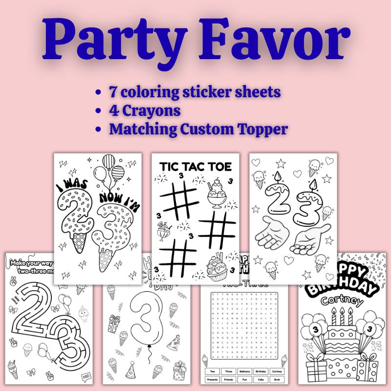 3rd Birthday Party Favor