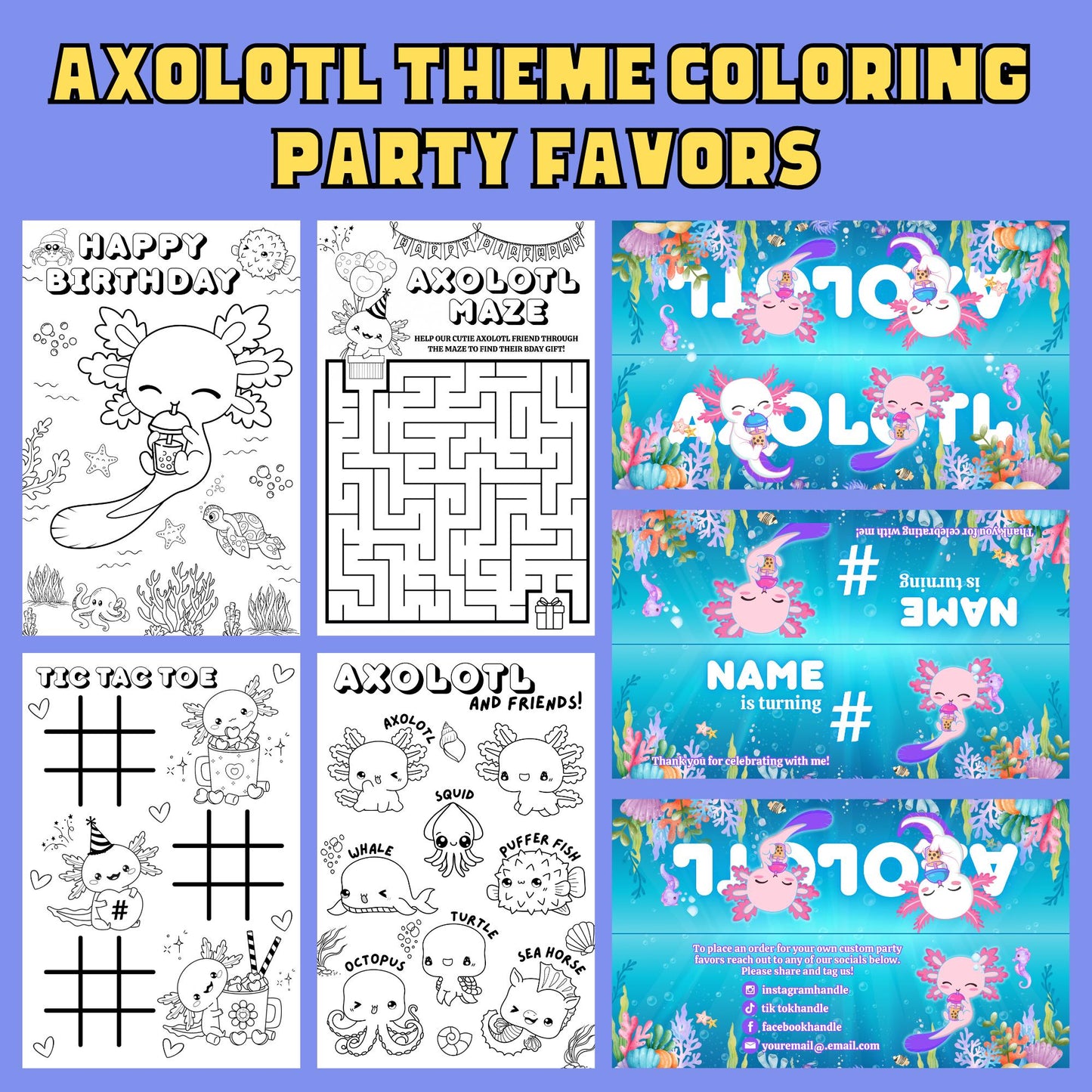Axolotl Party Favor