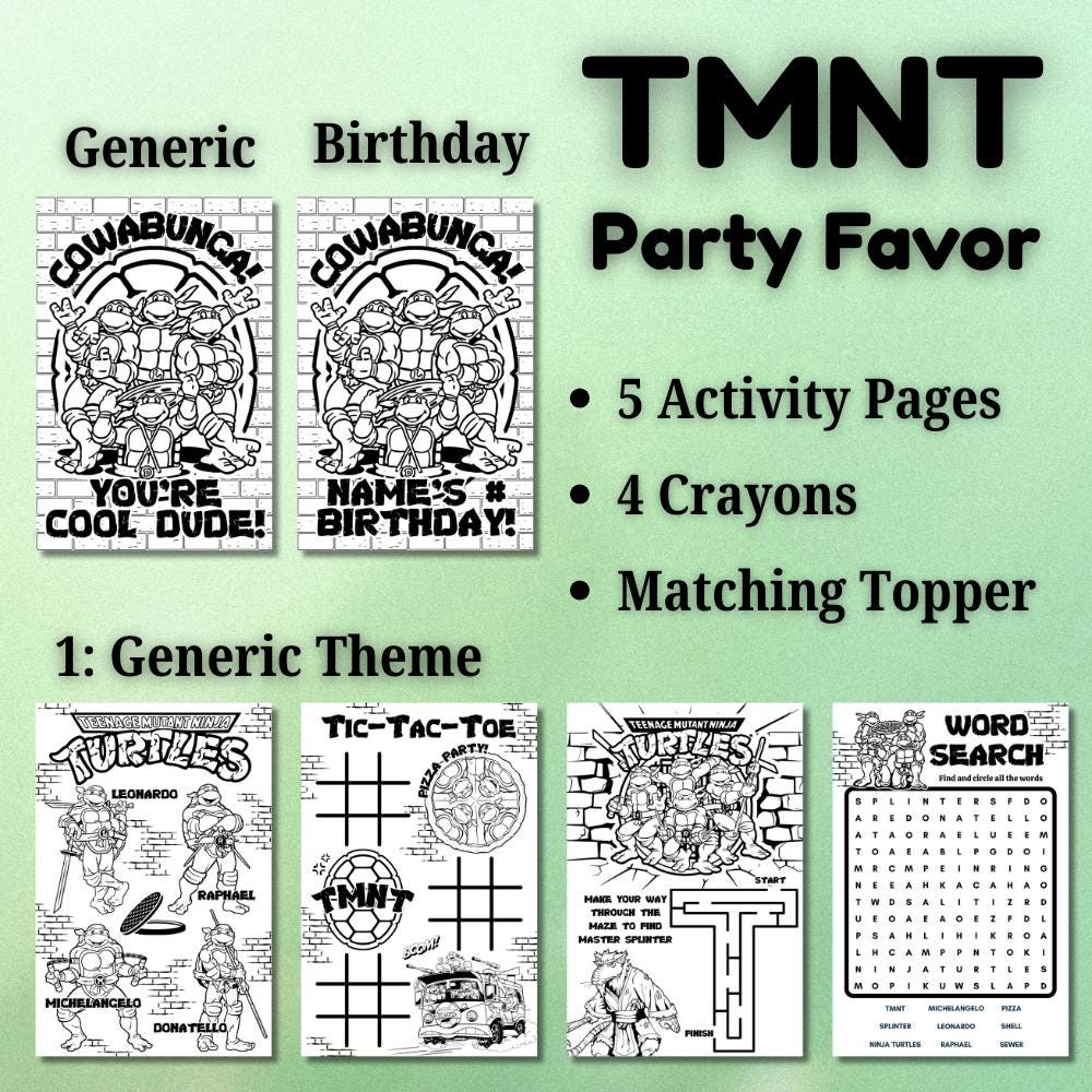 Ninja Turtle Party Favors